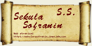 Sekula Sofranin vizit kartica